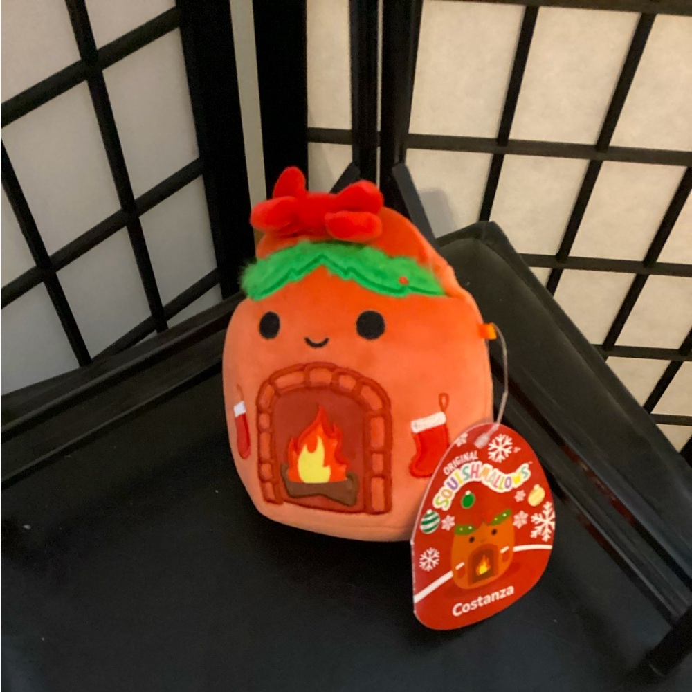 Squishmallows Costanza Holiday Fireplace Plush - Orange
